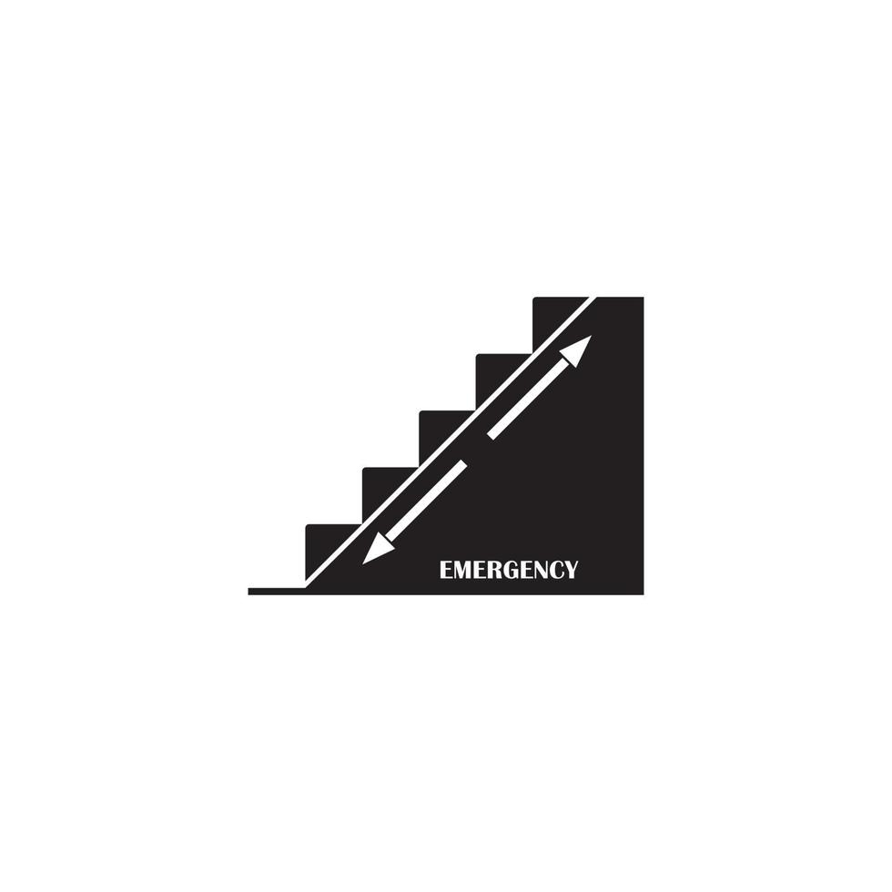 emergency stairs icon vector