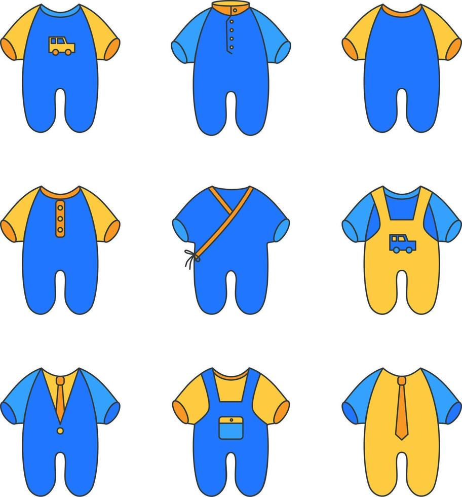 Set of baby clothes vector