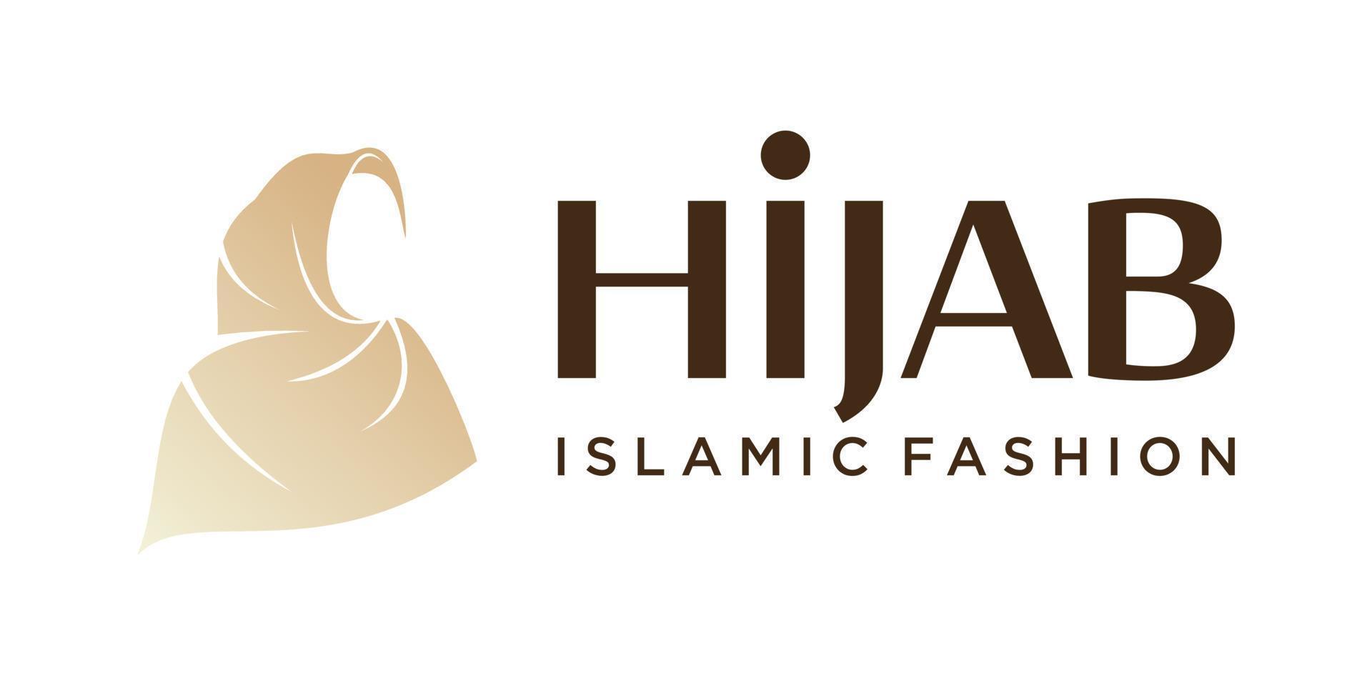 hijab muslim woman silhouette logo design for religious center, islamic center vector