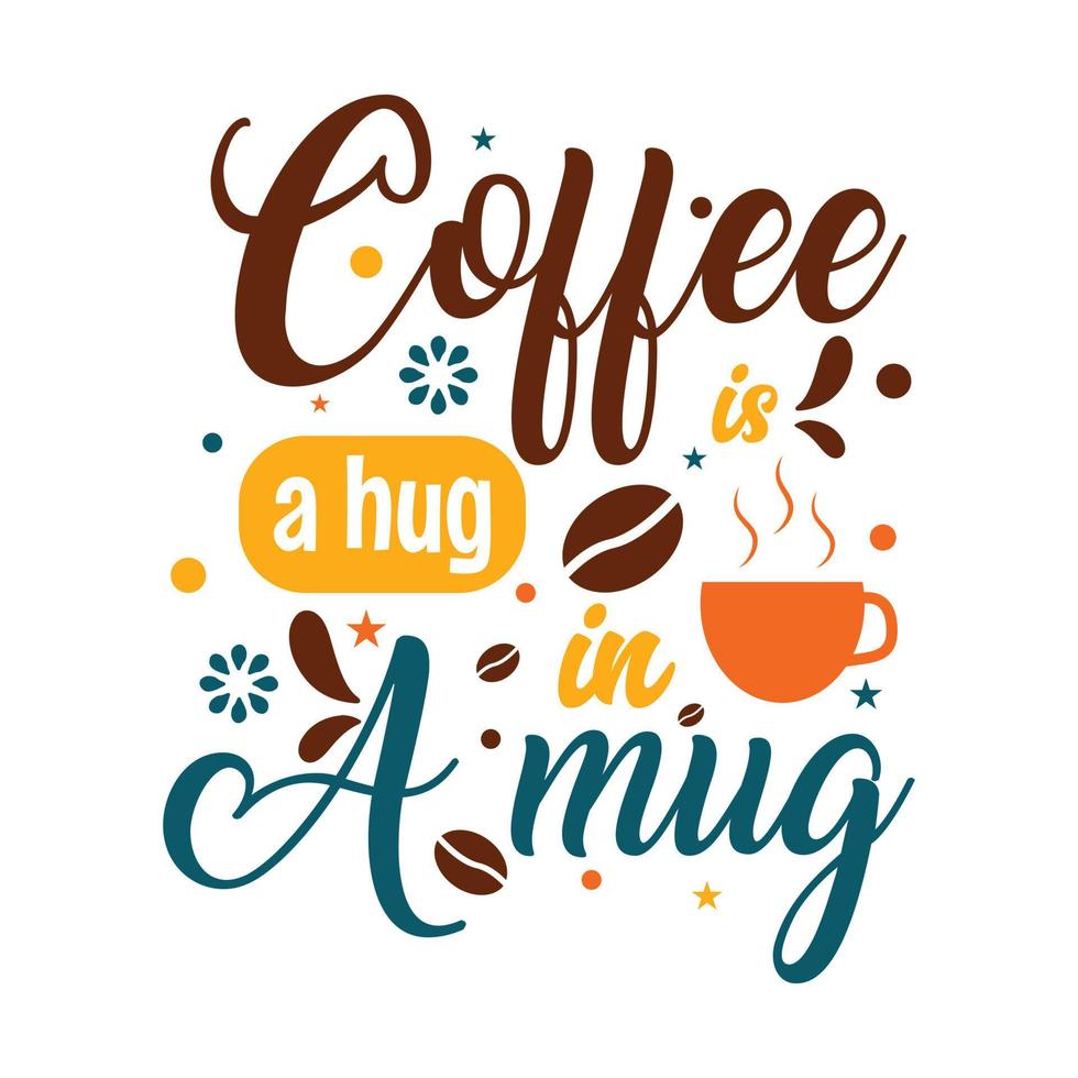 café un abrazo en un diseño de camiseta de taza vector