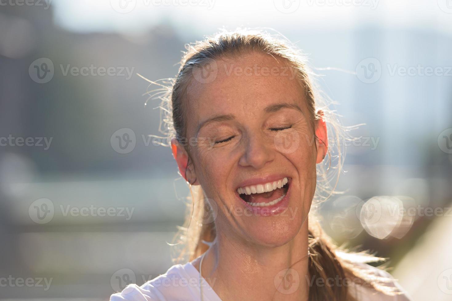 jogging woman portrait photo