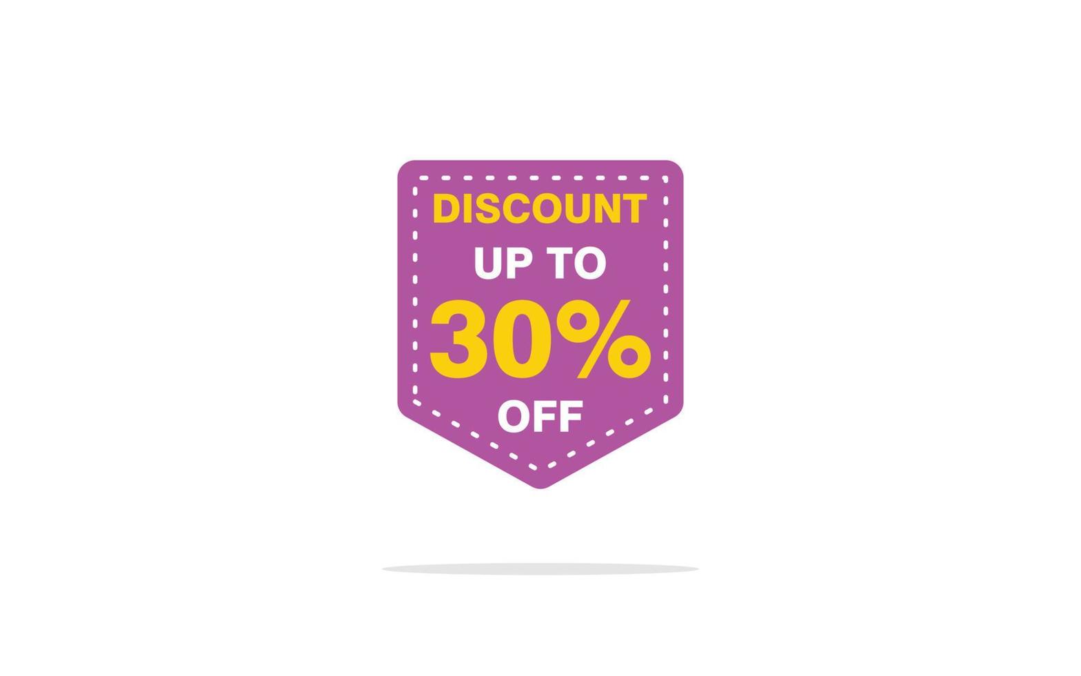 30 Percent discount offer, clearance, promotion banner layout with sticker badge. vector