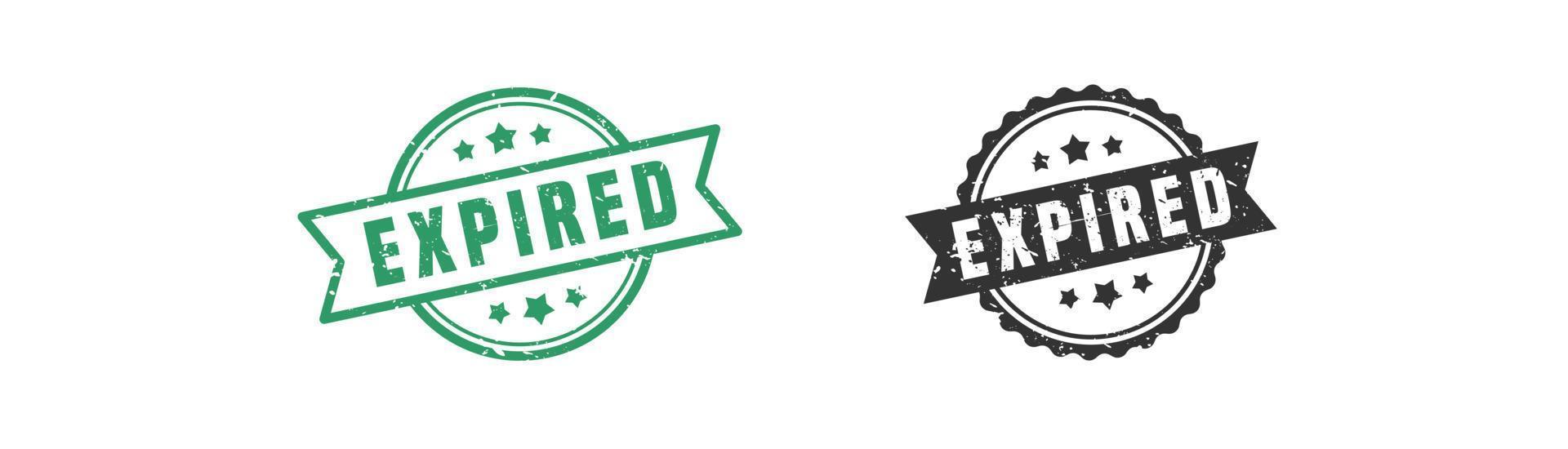 Expired stamp rubber with grunge style on white background. vector