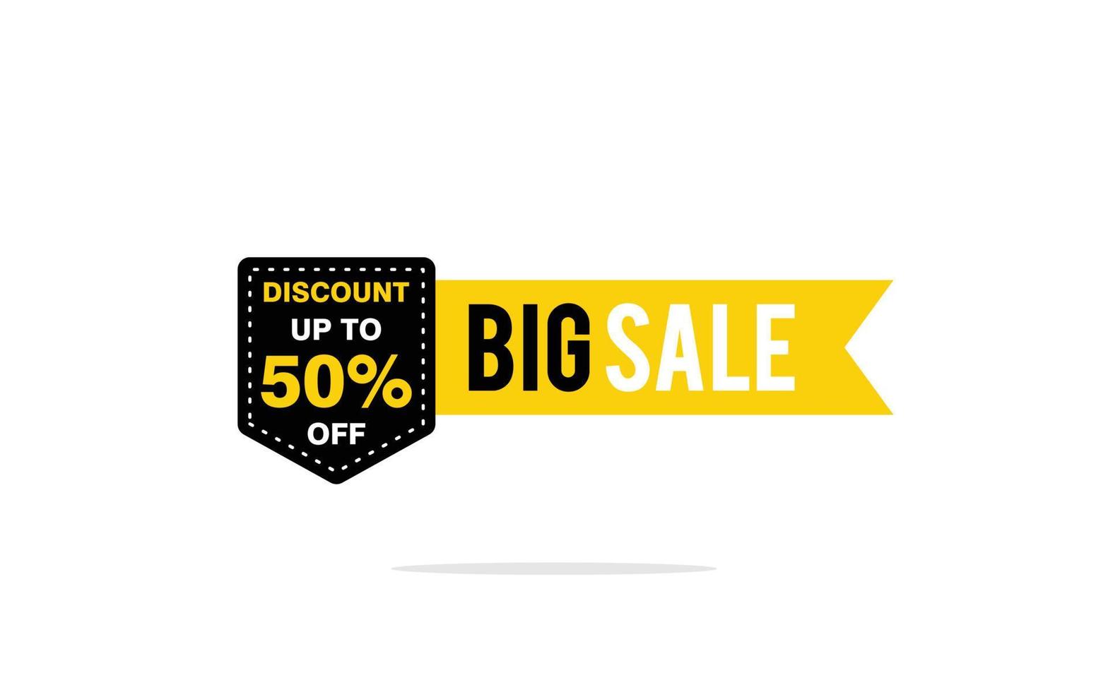 50 Percent discount offer, clearance, promotion banner layout with sticker badge. vector