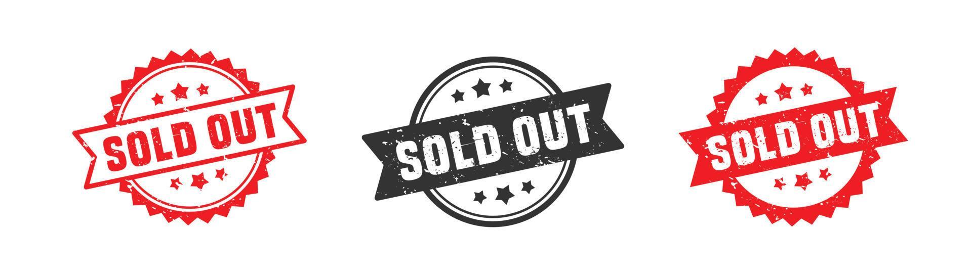 Sold out stamp rubber with grunge style on white background. 10958616