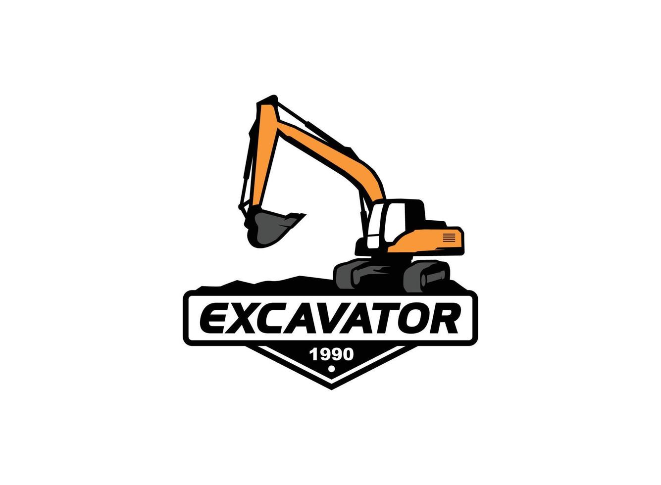 vector de logotipo de excavadora para empresa de construcción. ilustración de vector de plantilla de equipo pesado para su marca.