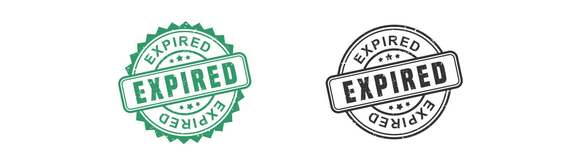 Expired stamp rubber with grunge style on white background. vector