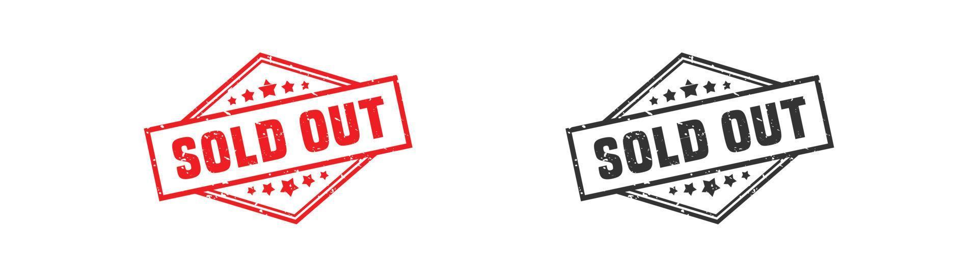 Sold out stamp rubber with grunge style on white background. vector