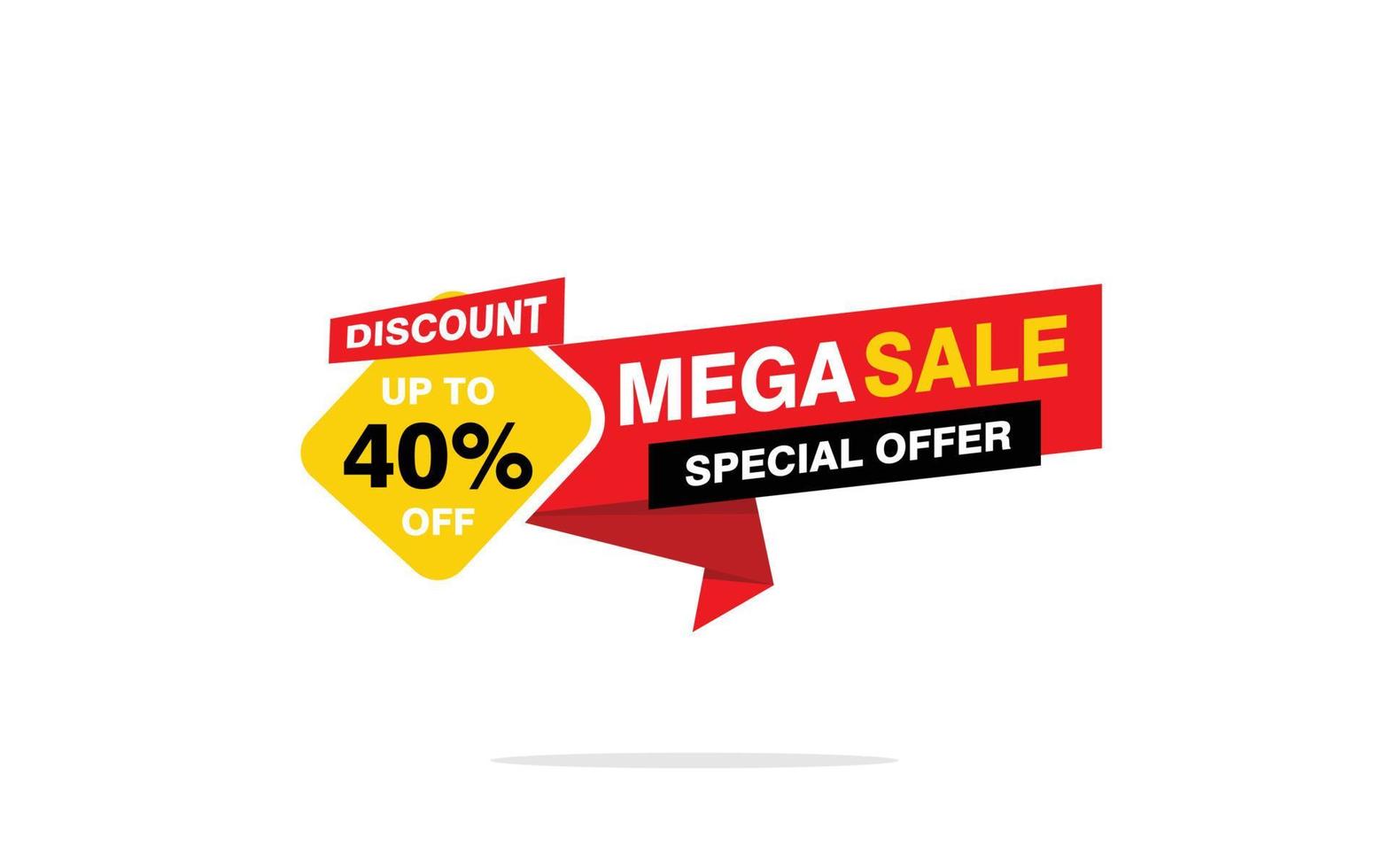 40 Percent discount offer, clearance, promotion banner layout with sticker badge. vector