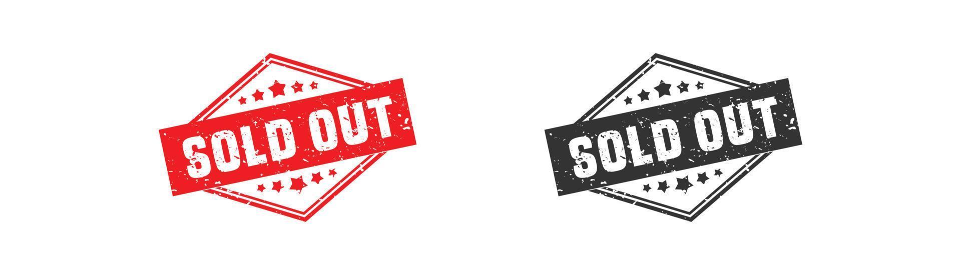 Sold out stamp rubber with grunge style on white background. vector