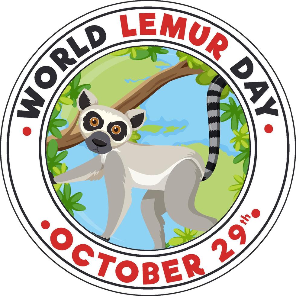 World Lemur Day Banner Design vector