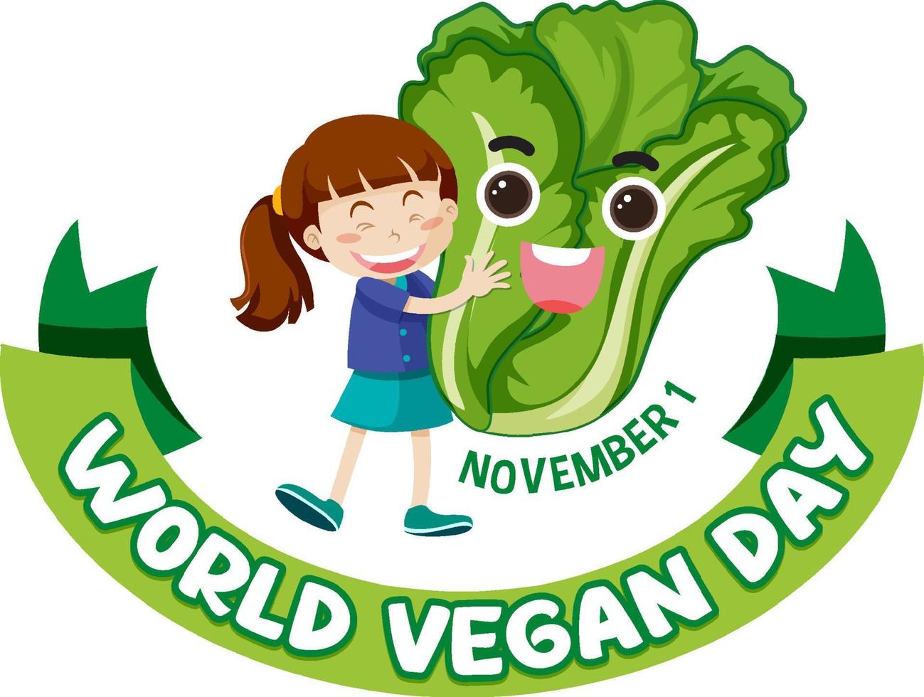 World Vegan Day Logo Concept vector