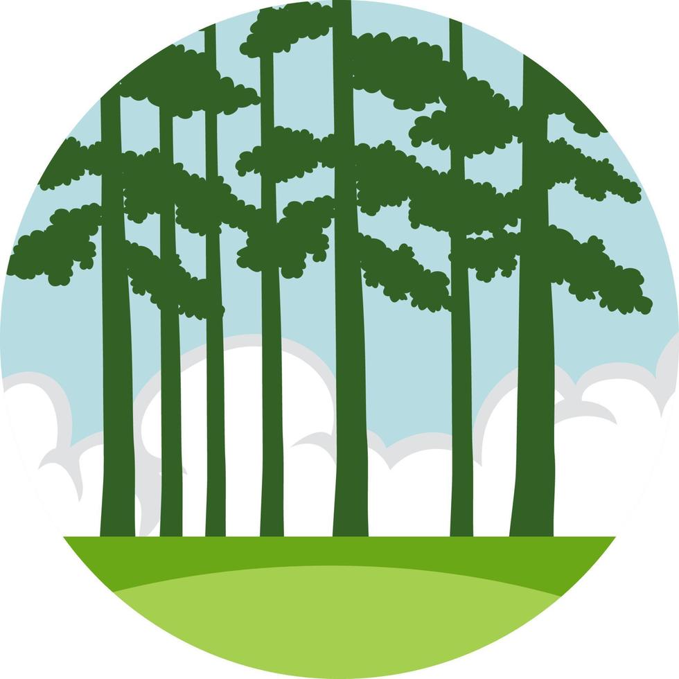 Trees in circle icon vector