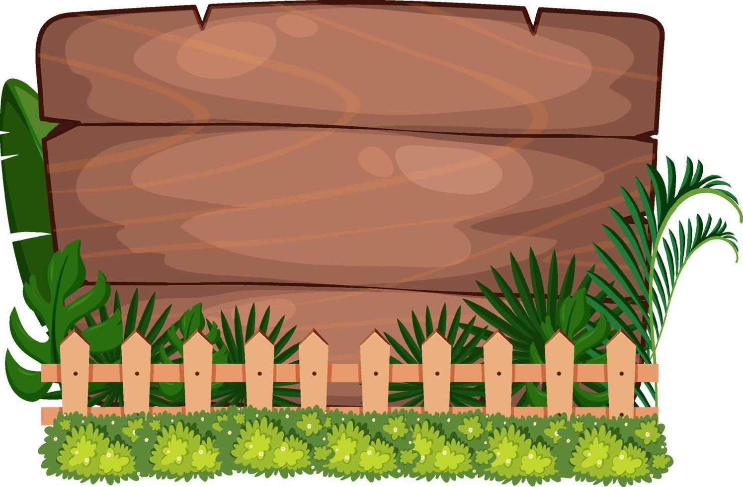 tablero de madera del marco de la naturaleza con las hojas y las flores vector