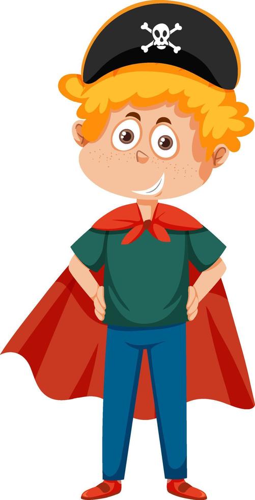 A boy in pirate costume vector