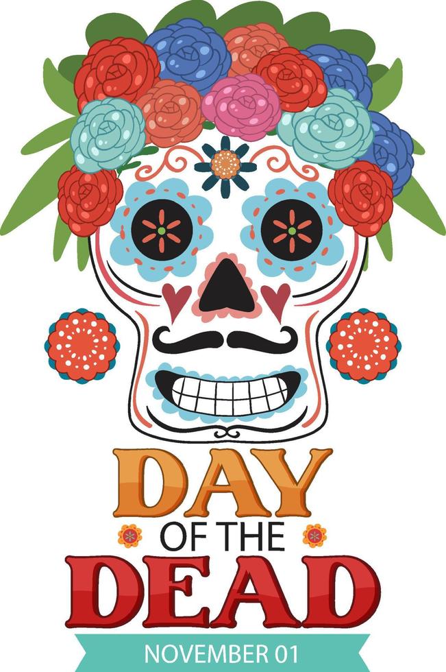 dia de muertos con calaca mexicana vector