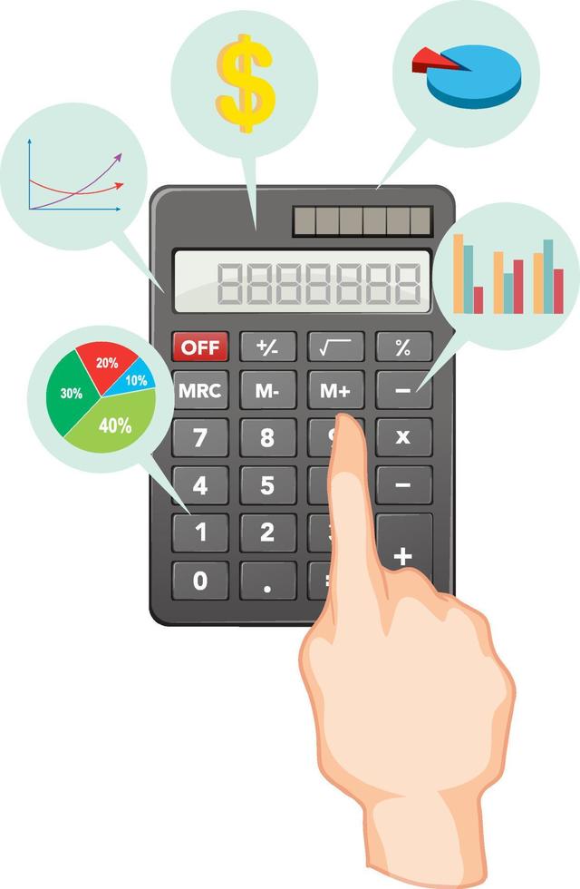 Isolated calculator with icons vector