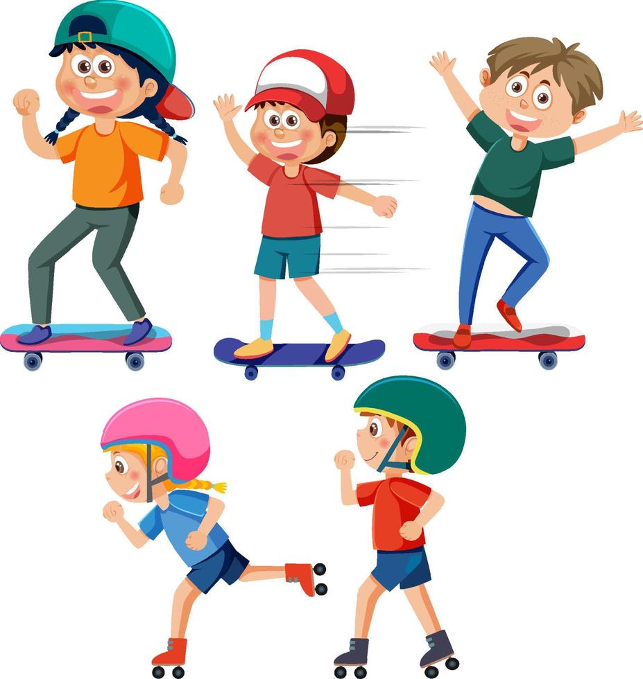 Children doing different activities set vector