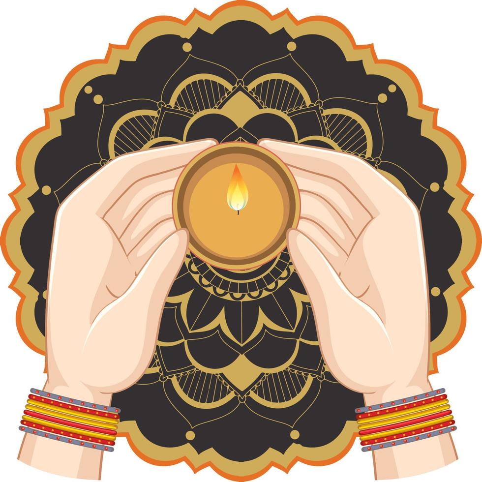 Diwali diya concept vector