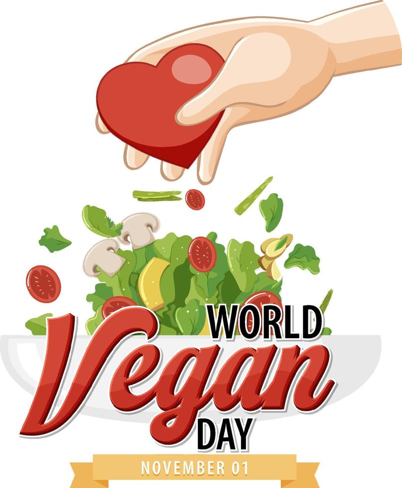 diseño del logotipo del día mundial vegano vector