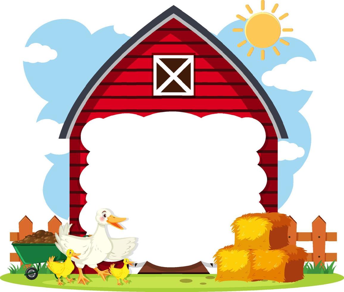 Empty board with barn farm vector