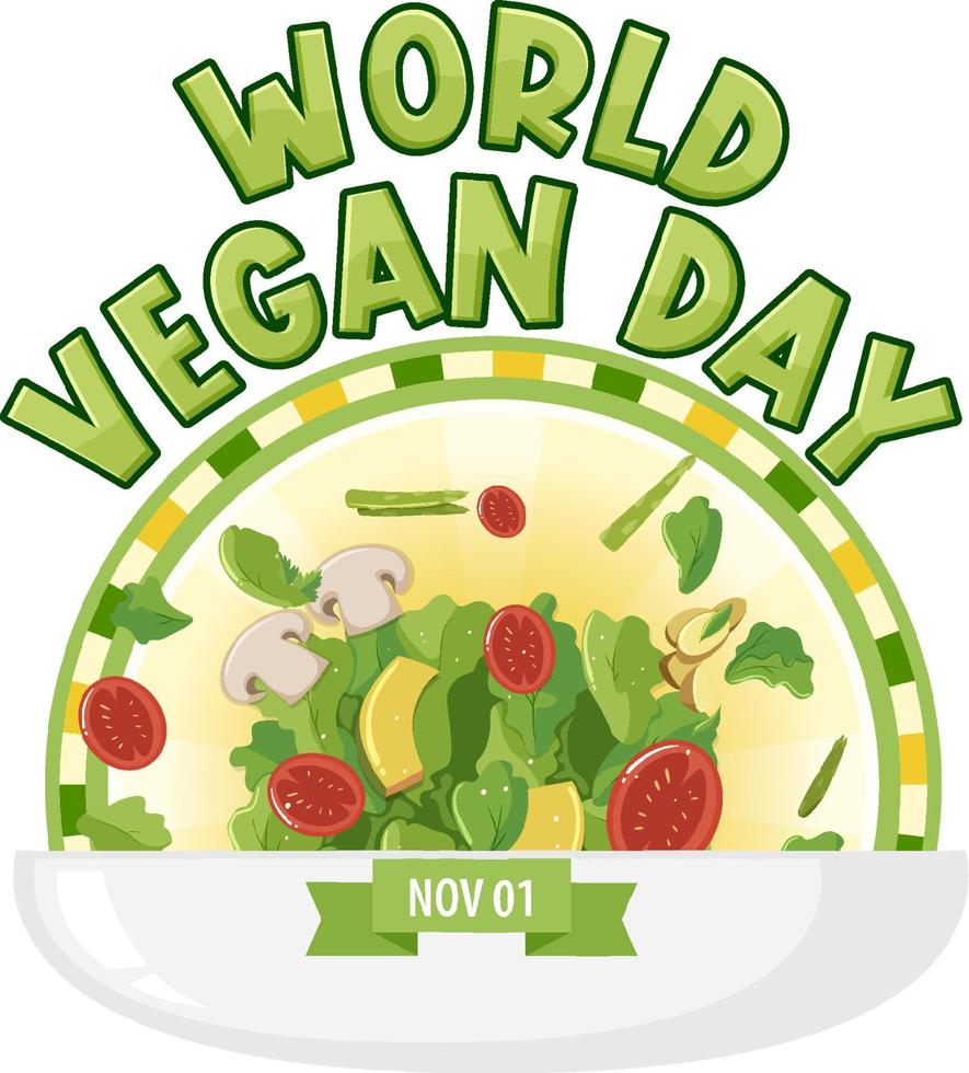 World Vegan Day Logo Design vector