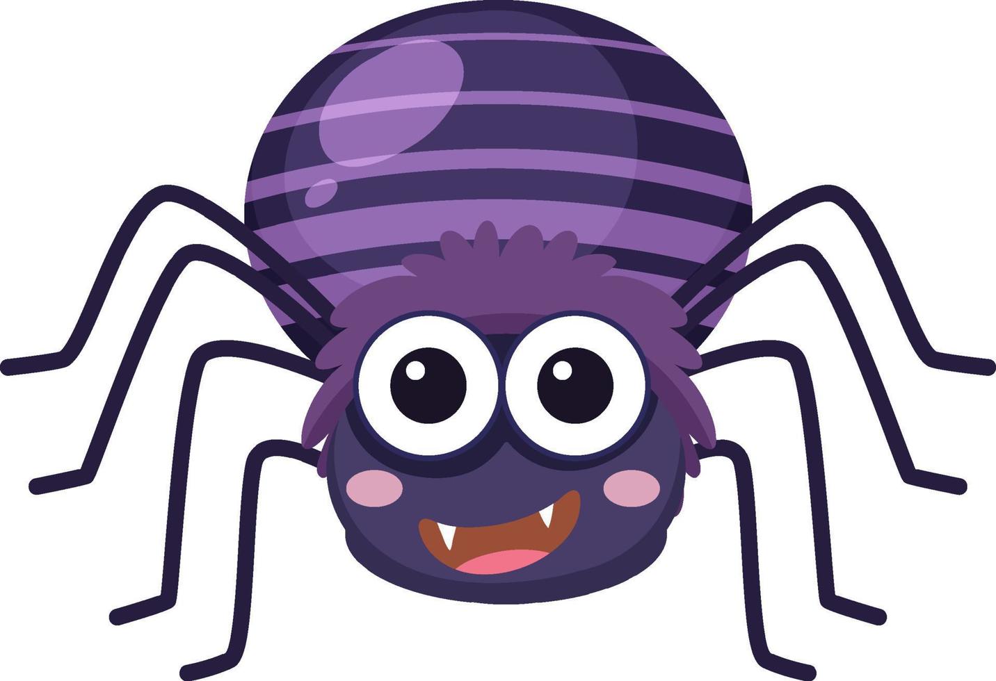 Cute spider cartoon on white background vector