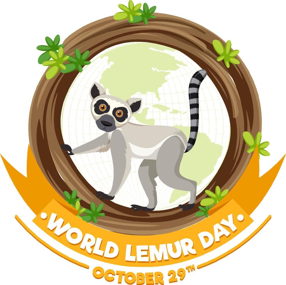 World Lemur Day Banner Design vector