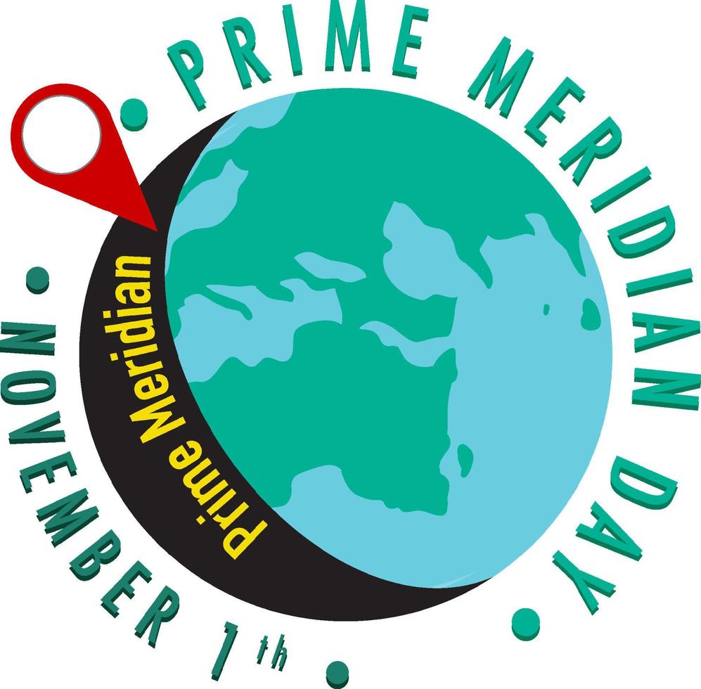 Prime Meridian Day Logo Concept vector