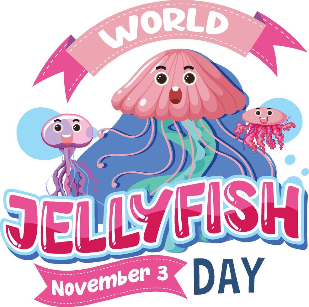 Cute Jellyfish Logo Concept vector