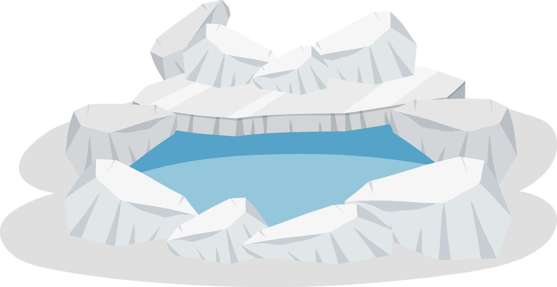 Piscina iceberg aislado sobre fondo blanco. vector