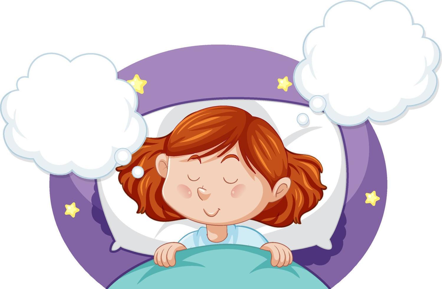 Cute girl sleeping clipart vector