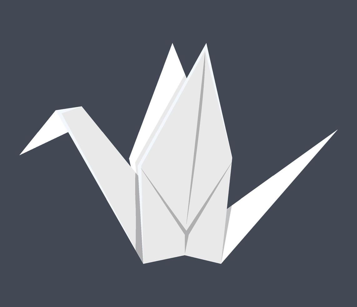 Classic bird origami on grey background vector