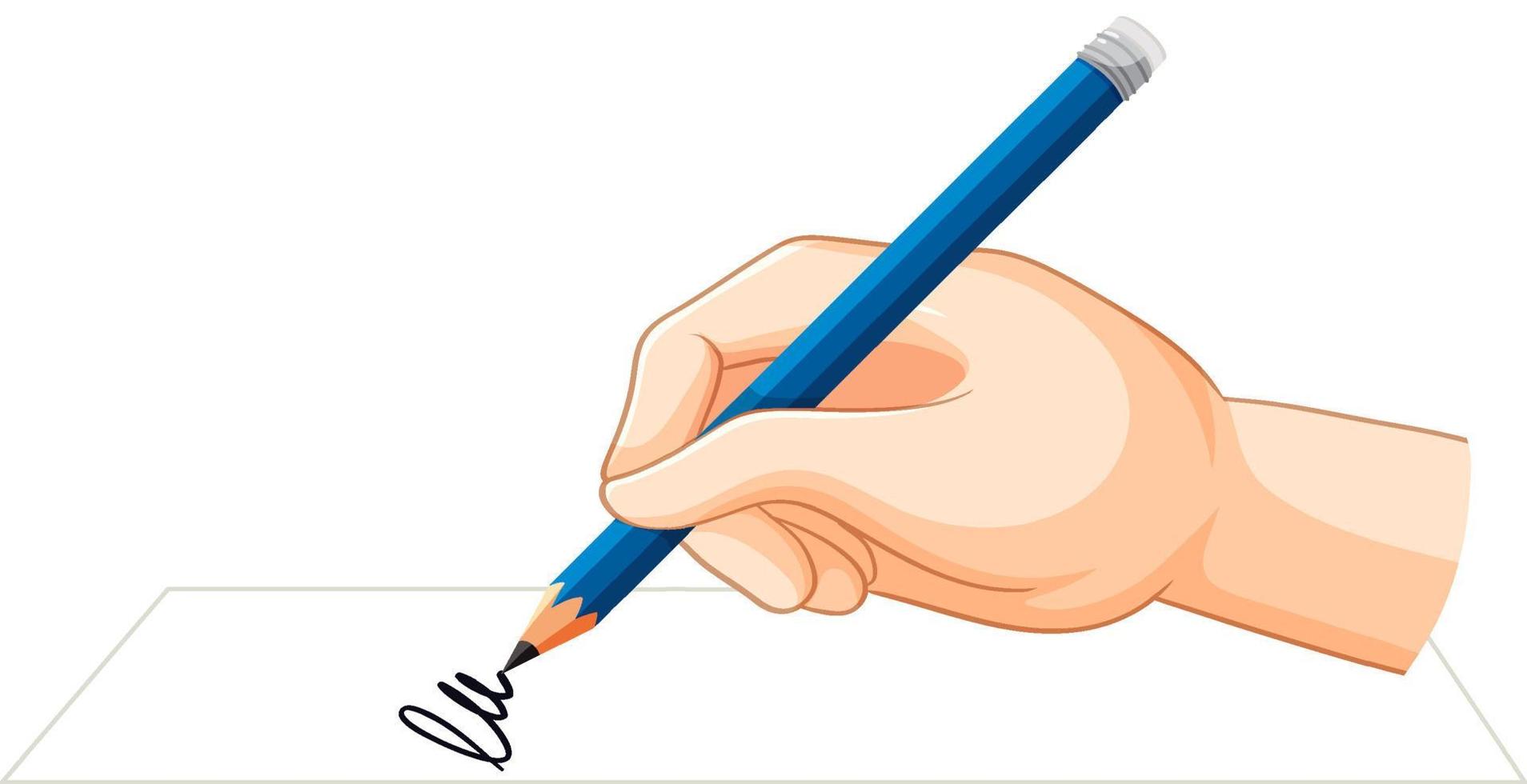 Human hand drawing doodle on blank paper vector