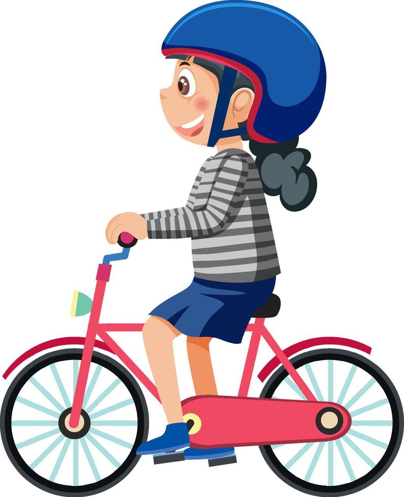A girl cycling cartoon character vector