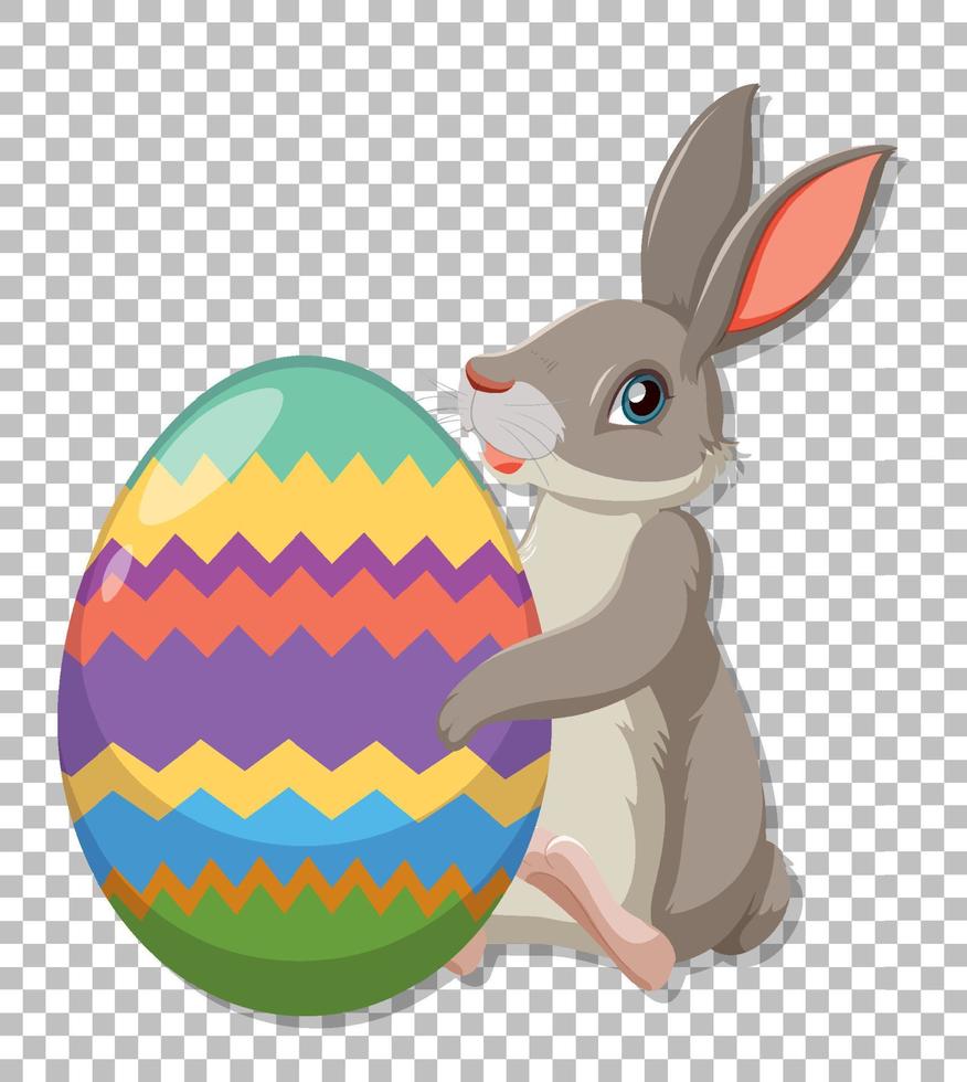 Cute rabbit on grid background vector