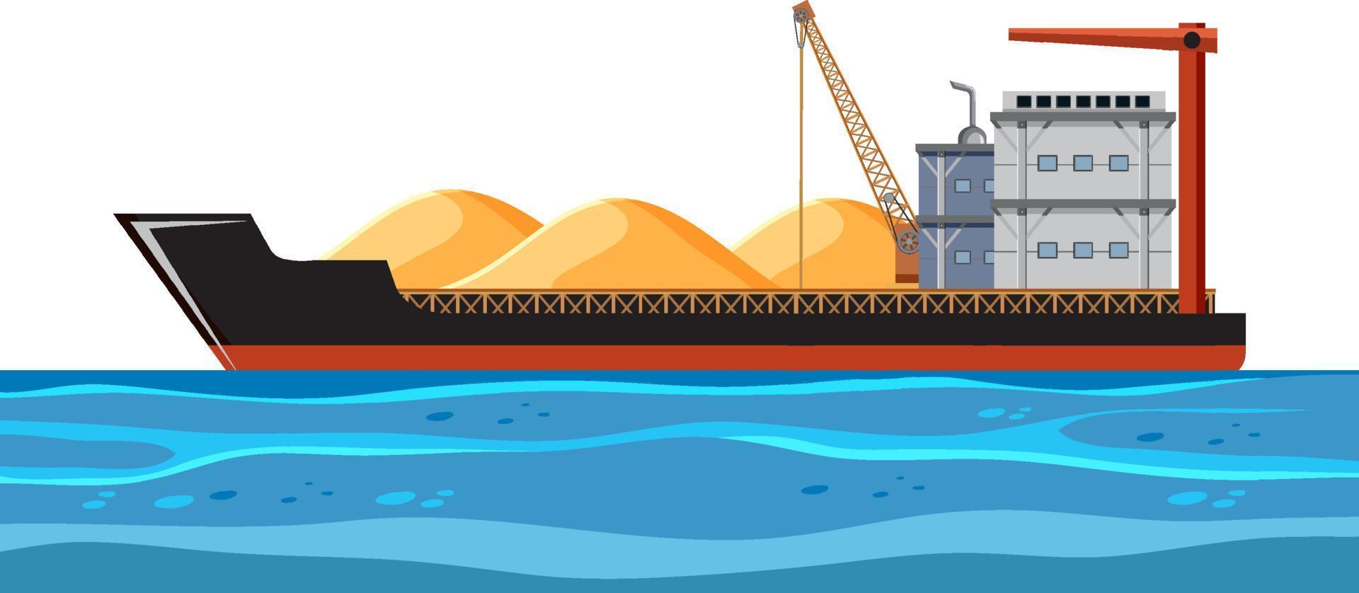 Cargo ship on the ocean vector