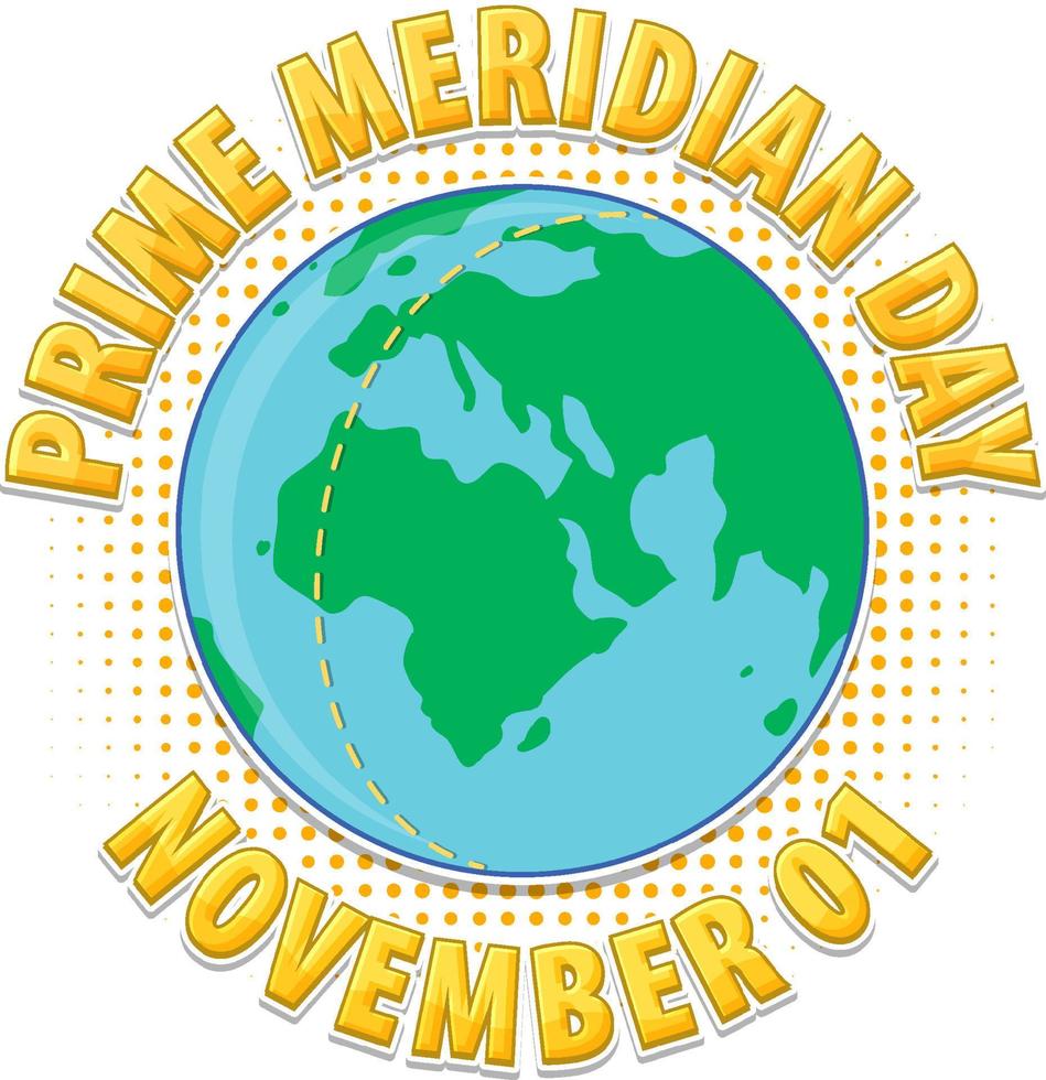 Prime Meridian Day Logo Concept vector