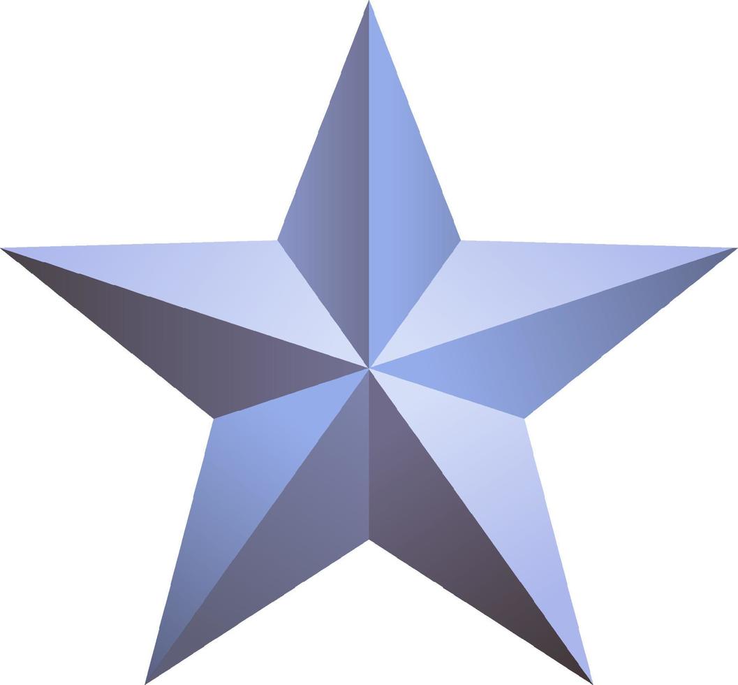 3D Metal Star Isolated vector