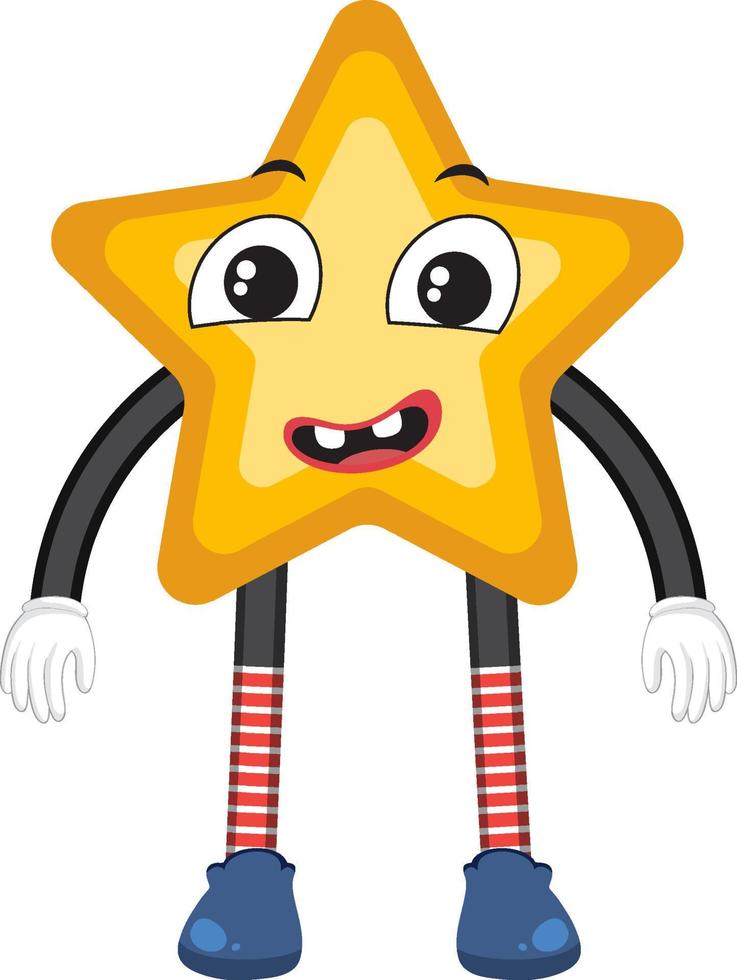 Yellow star with facial expression vector