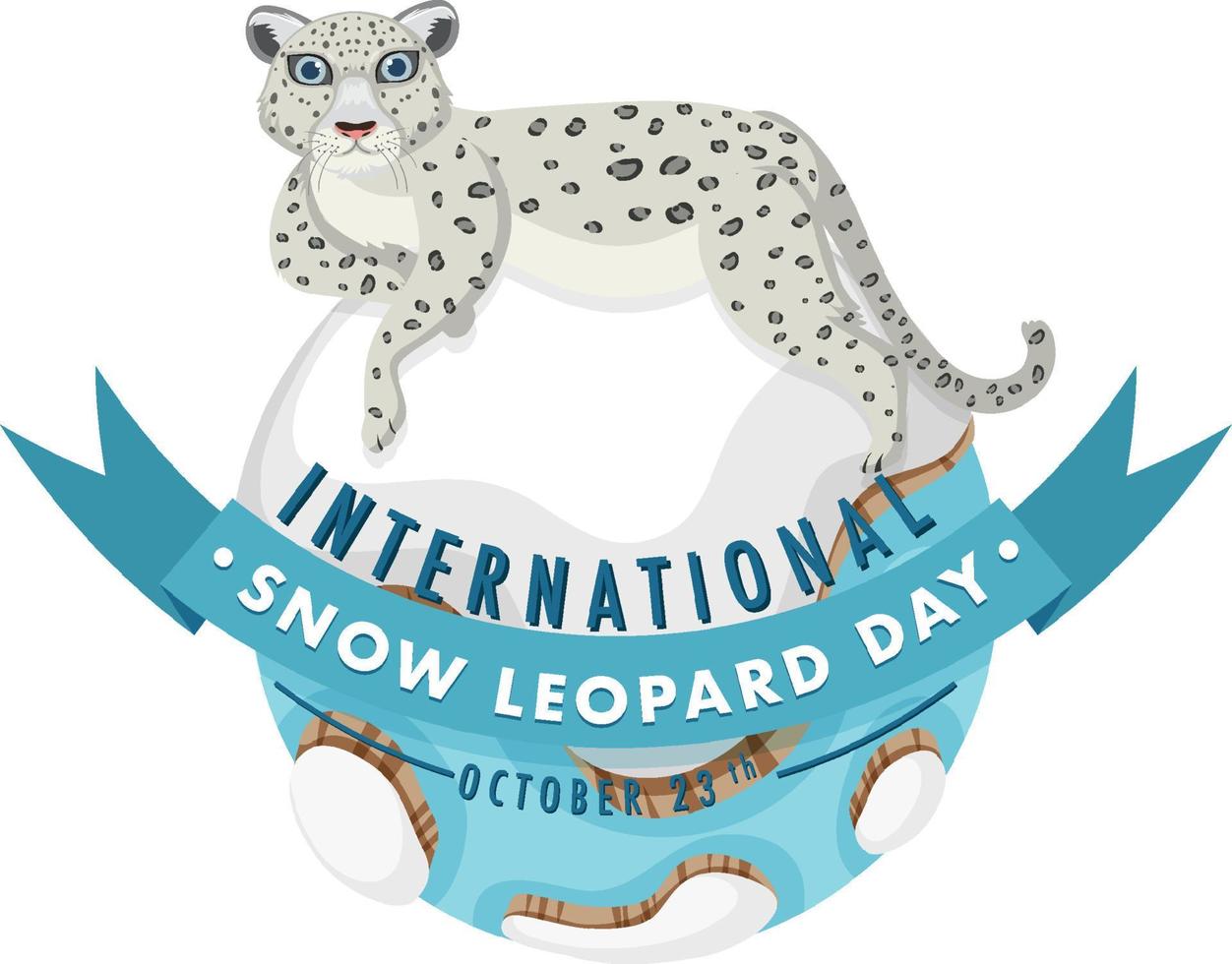 diseño de banner del día internacional del leopardo de las nieves vector