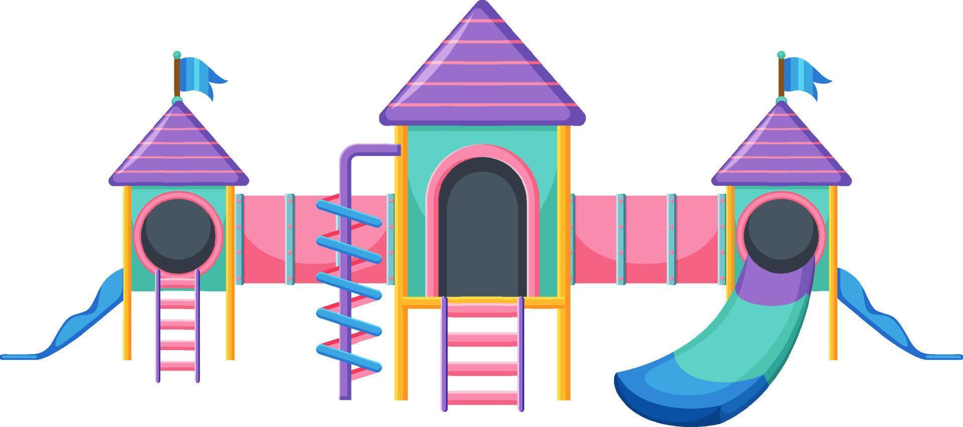 A children playground slide set on white background vector