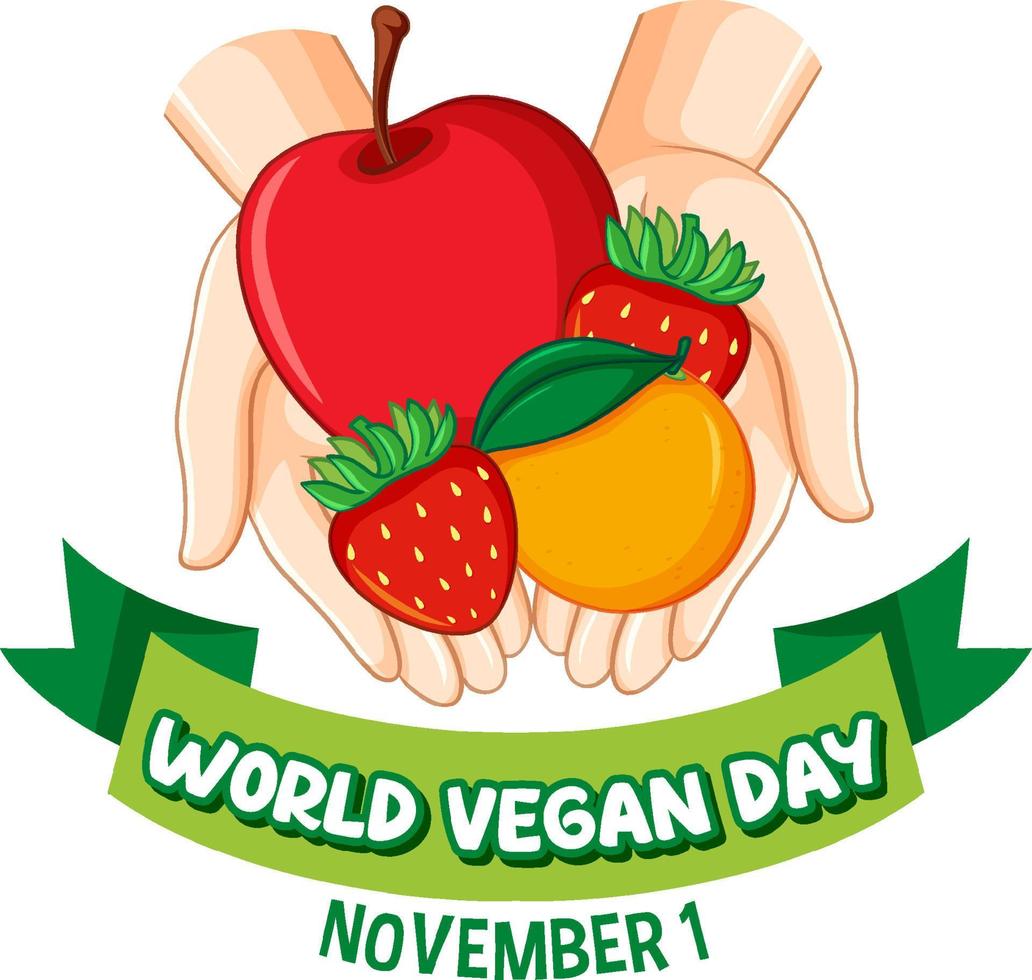 concepto de logotipo del día mundial vegano vector