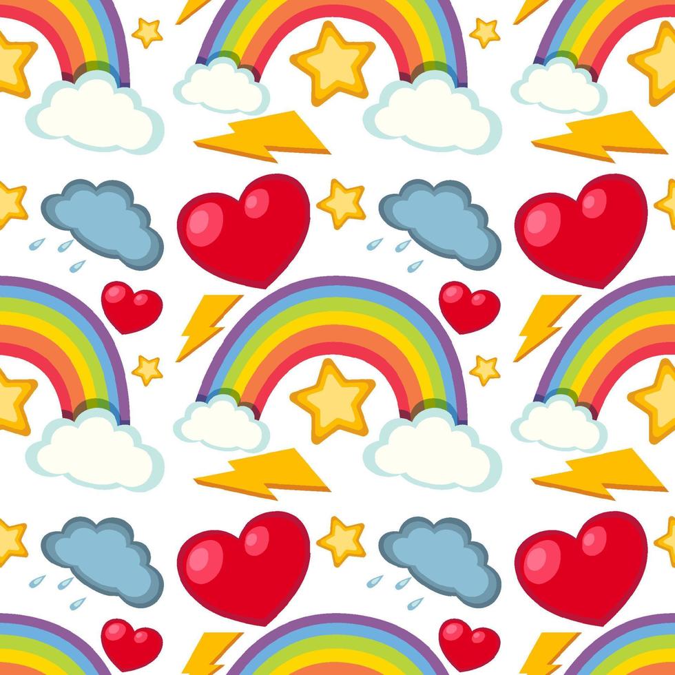 Cartoon rainbow seamless pattern vector