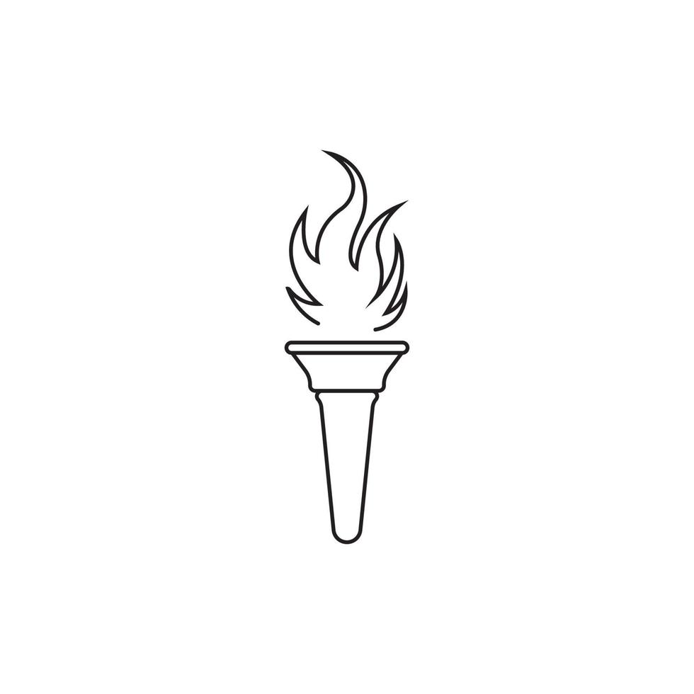 Icono de antorcha fondo del logotipo de dragón, diseño de plantilla de ilustración vectorial vector