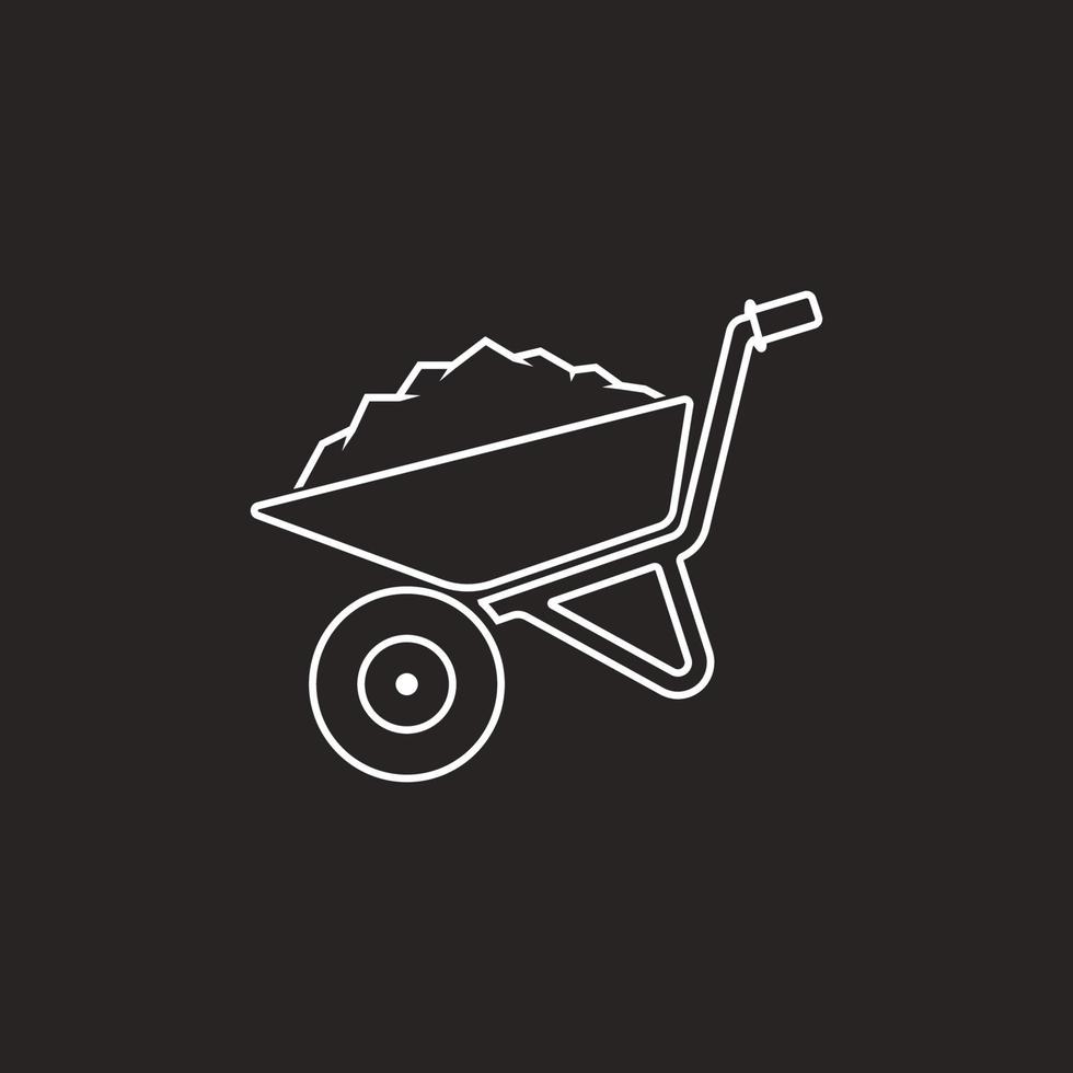 wheelbarrow icon  vector