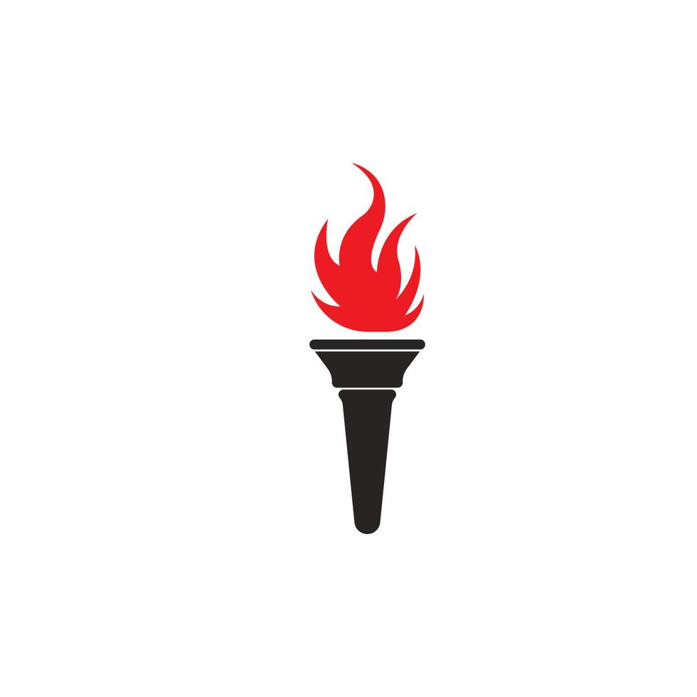 Icono de antorcha fondo del logotipo de dragón, diseño de plantilla de ilustración vectorial vector