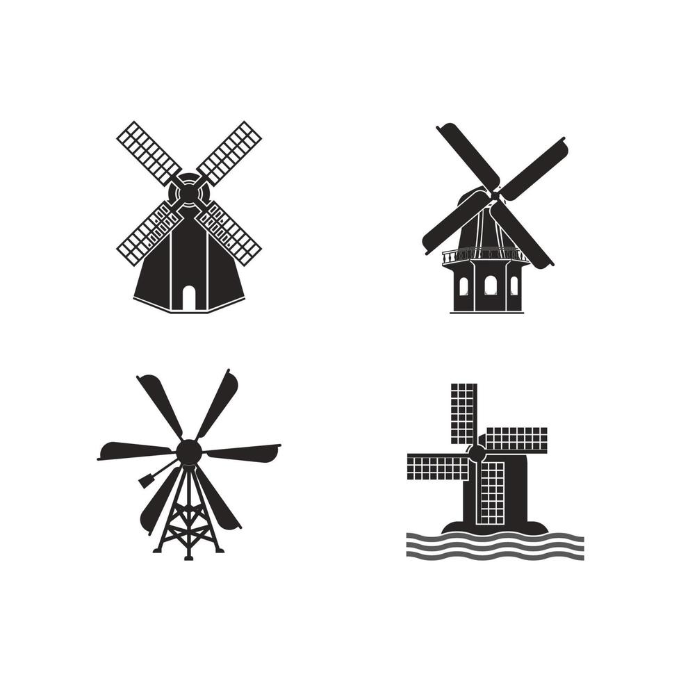 vector de logotipo de molino de viento