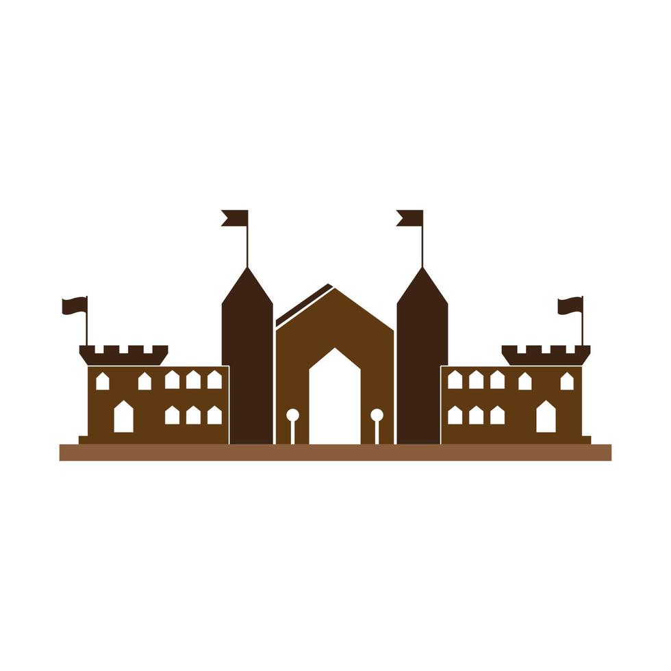 Castle icon Dragon logo background, vector illustration template design