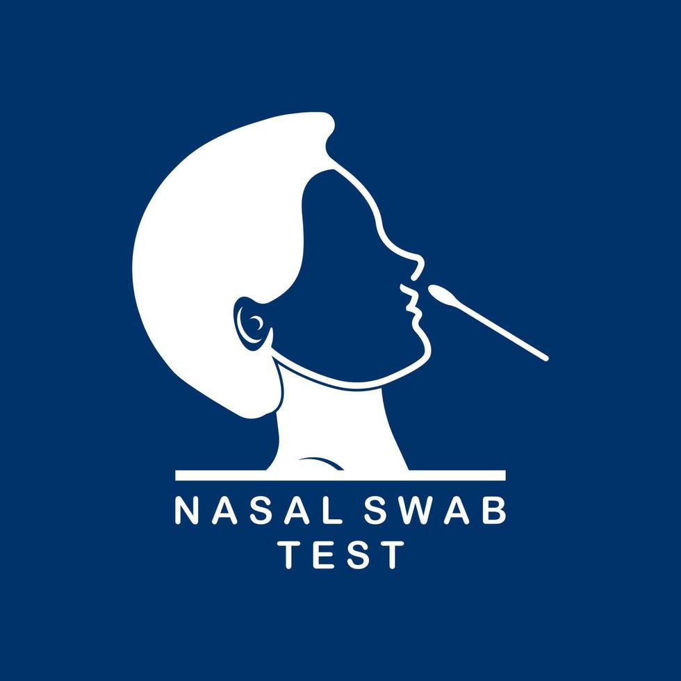 logotipo de prueba de hisopo nasal vector